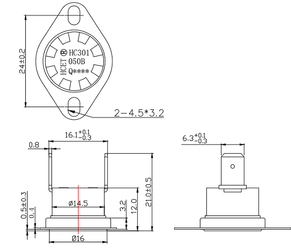 HC301系列温度控制器图纸