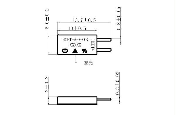 TB02锂电池保护板温控开关尺寸图