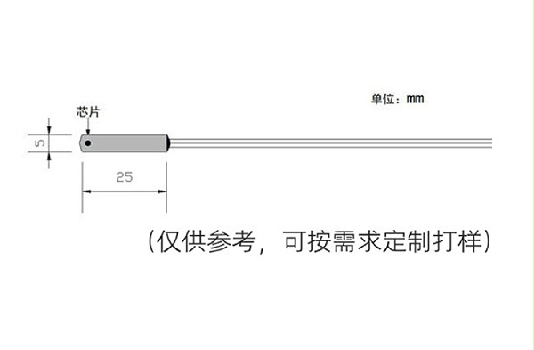 管状式NTC传感器尺寸图