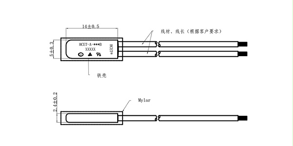 电热膜温度开关-尺寸图