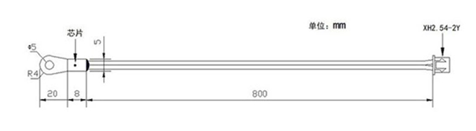 OT端子线环型NTC温度传感器尺寸图
