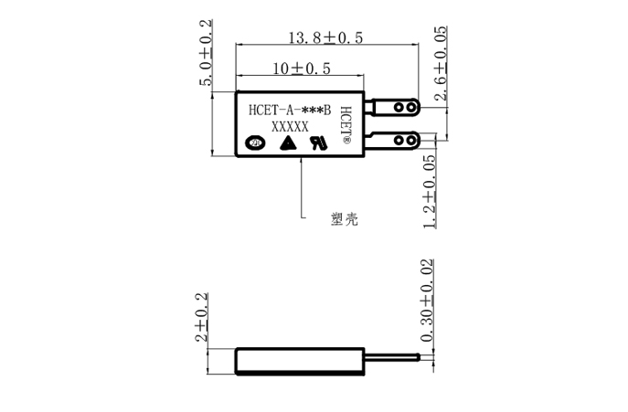 HCET-A充电电池组温度开关-尺寸图