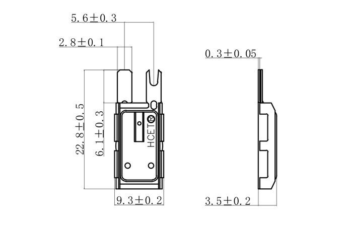 HC01天窗电机热保护器尺寸图