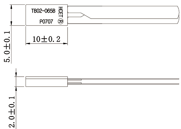 TB02窗帘电机温控开关外观尺寸